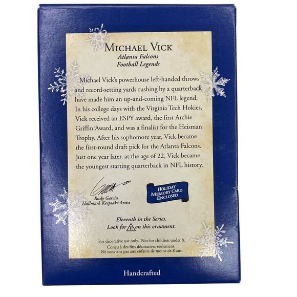 Michael Vick Football Legends Hallmark Ornament 2005 11th in series - Picture 3 of 3